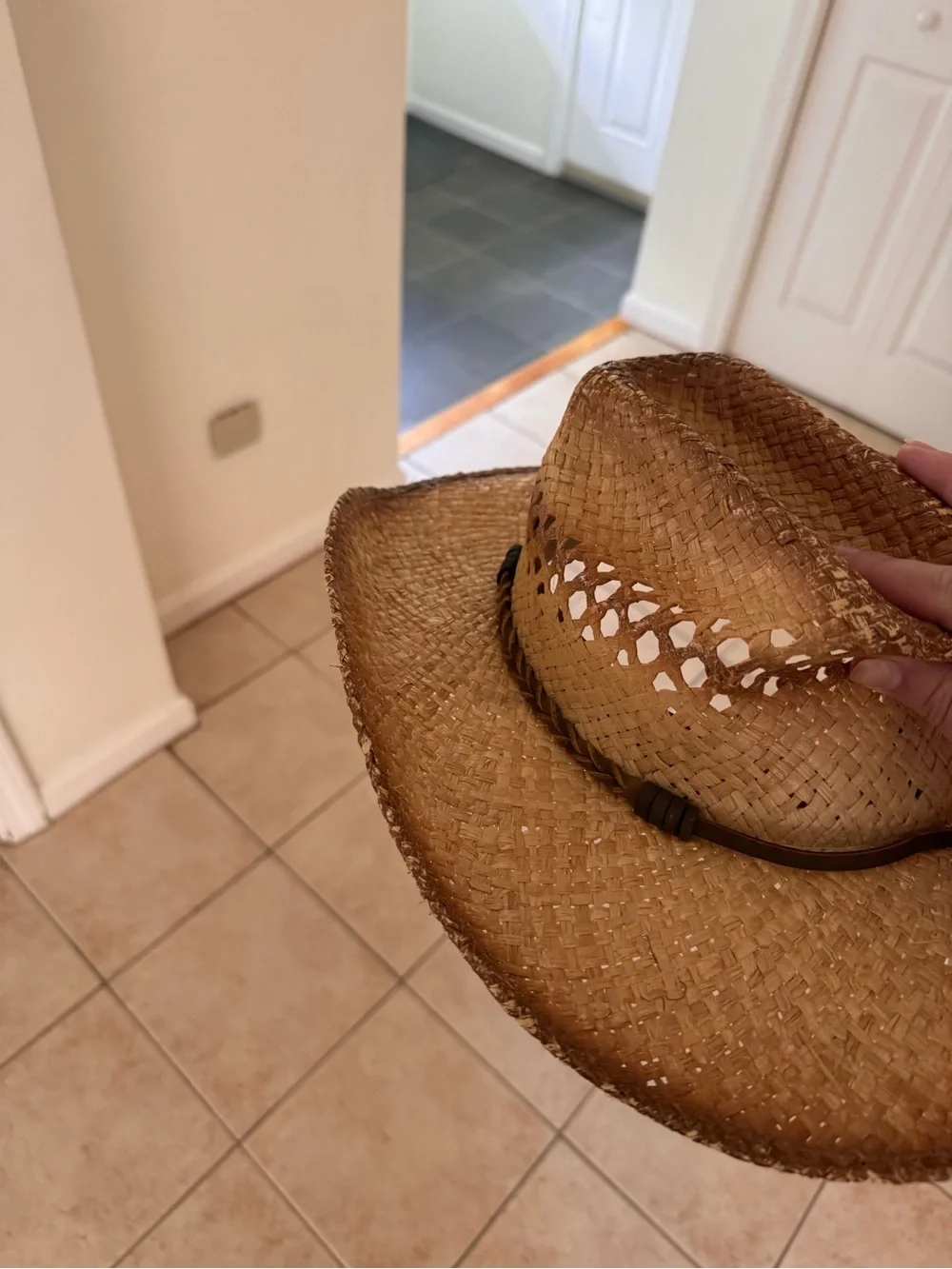 Stetson Brown Straw Cowboy Hat with Concho Band